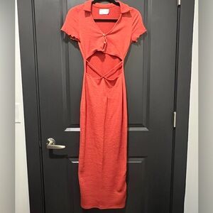 Elegant Burnt Orange Women's Dress